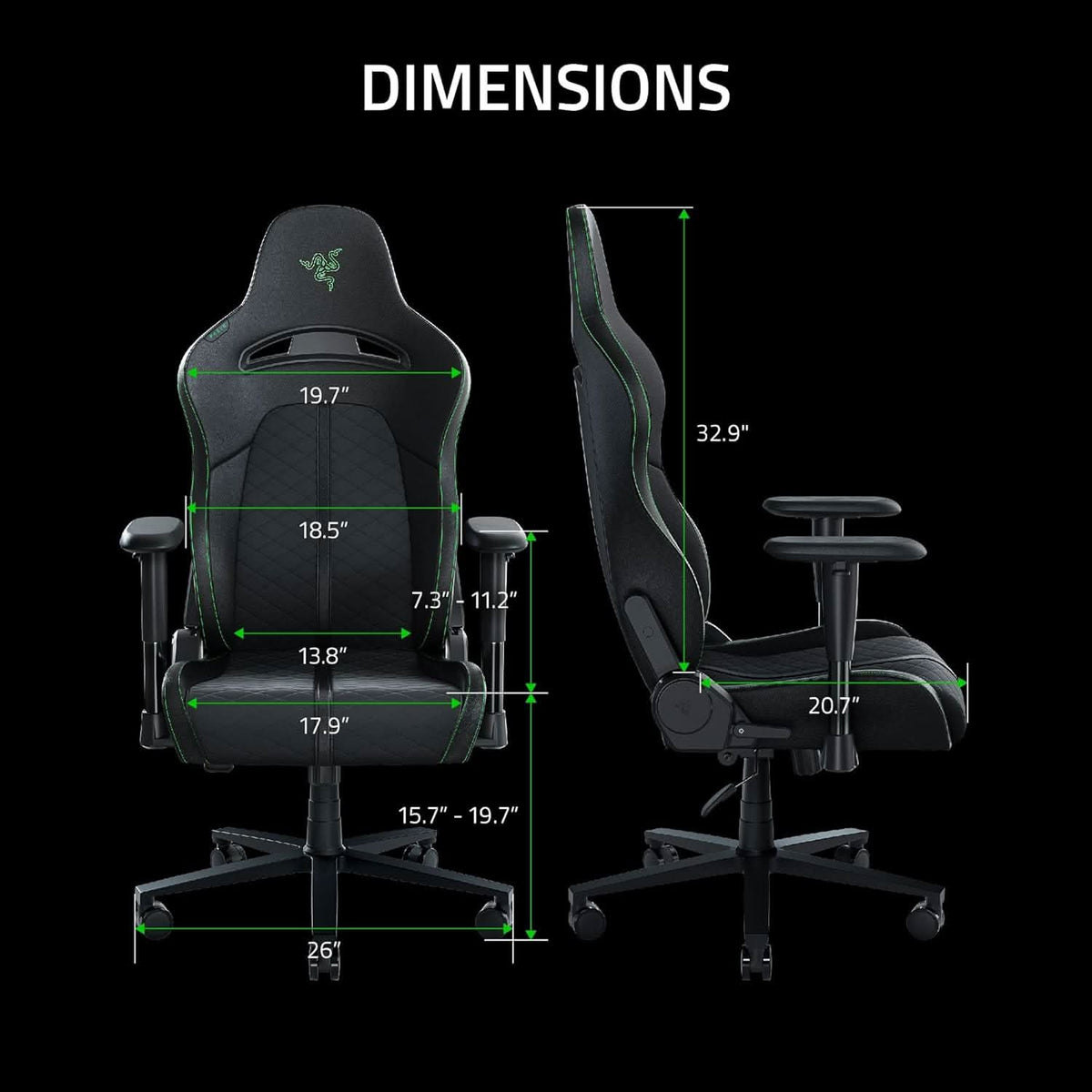 RAZER ENKI X - ESSENTIAL GAMING CHAIR -RZ38-03880100-R3U1 – TechCure India