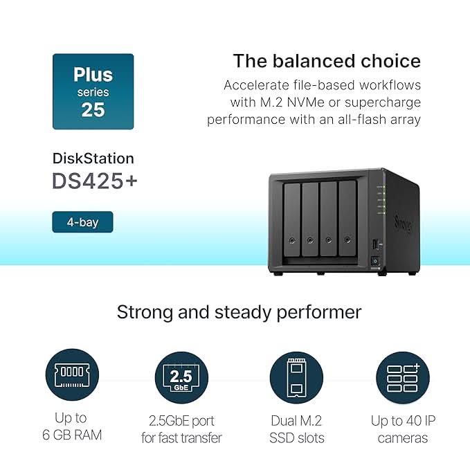 Synology 4-Bay DiskStation DS425+ – TechCure India