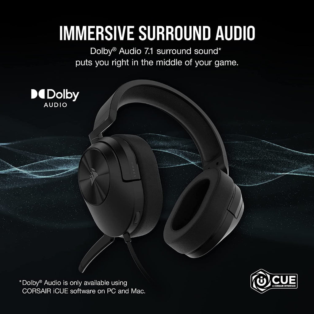 CORSAIR HS55 Wired 7.1 Surround Gaming Headphone With Mic ( Carbon ) ( PC/Mobile/PS ) - 3