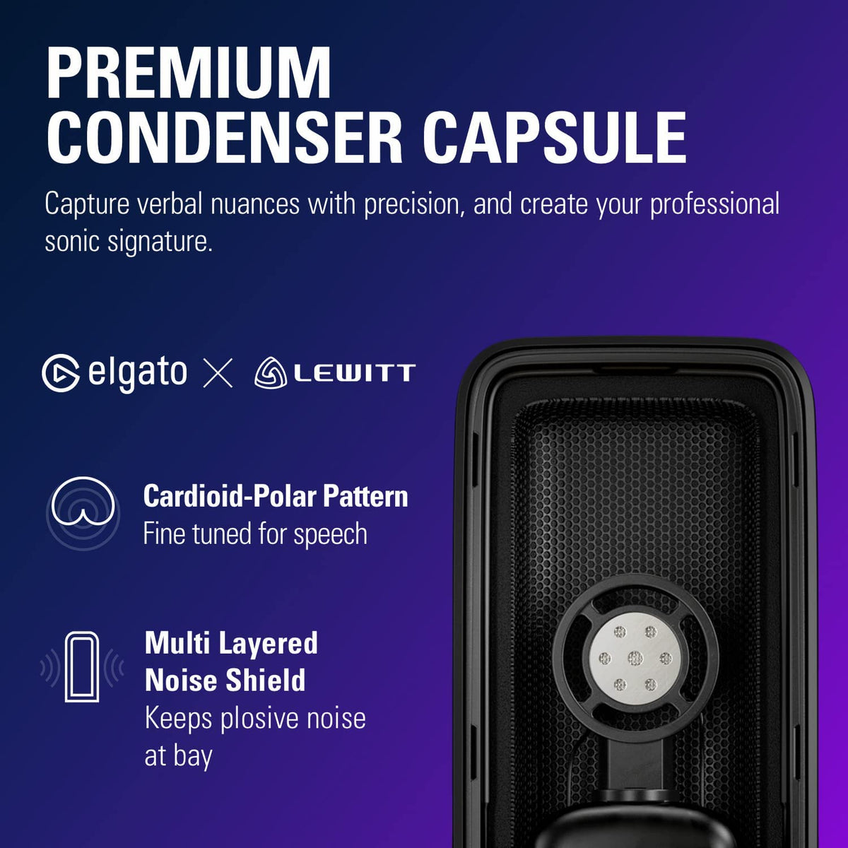 ELGATO WAVE:3 PREMIUM USB CONDENSER UNIDIRECTIONAL MICROPHONE AND DIGITAL MIXING SOLUTION 10MAB9901 – TechCure India