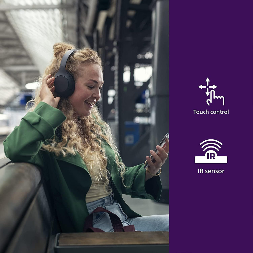 PHILIPS AWARD WINNING WIRELESS ON EAR HEADPHONES TAH8506BK, SLEEK DESIGN WITH NOISE CANCELLATION PRO, UPTO 60 HRS OF PLAY TIME, TOUCH CONTROL (BLACK), SENSITIVITY: 96 DB (1K HZ) – TechCure India