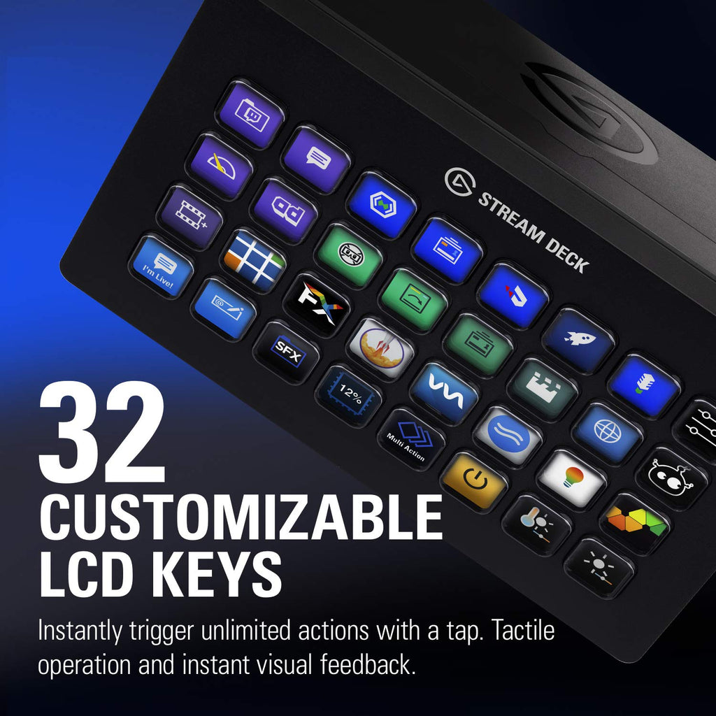 ELGATO STREAM DECK XL - ADVANCED STREAM CONTROL WITH 32 CUSTOMIZABLE LCD KEYS 10GAT9901 – TechCure India