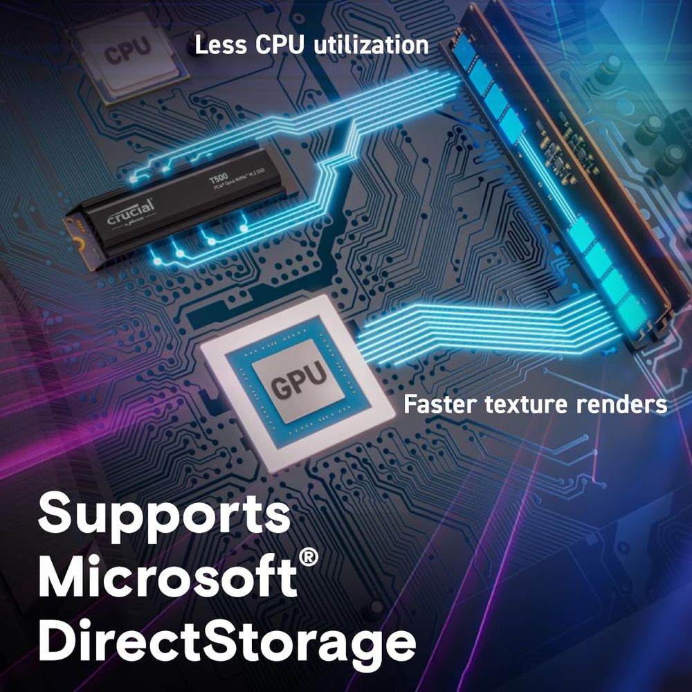 CRUCIAL T500 500GB M.2 NVME Gen4 Solid State Drive ( SSD ) - 2