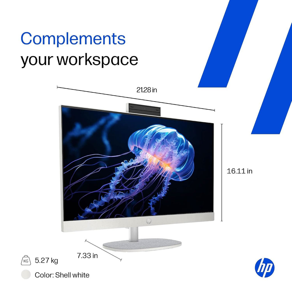 HP 24-cr0271in All-in-One , AMD Ryzen 5 7520U, 16GB RAM LPDDR5, 512GB SSD, IPS, Three-Sided, Micro-Edge, Anti-Glare, FHD, 23.8 inch, Win 11 Home, Office 24, 5.27kg, FHD IR Camera, 1 Year Warranty – TechCure India