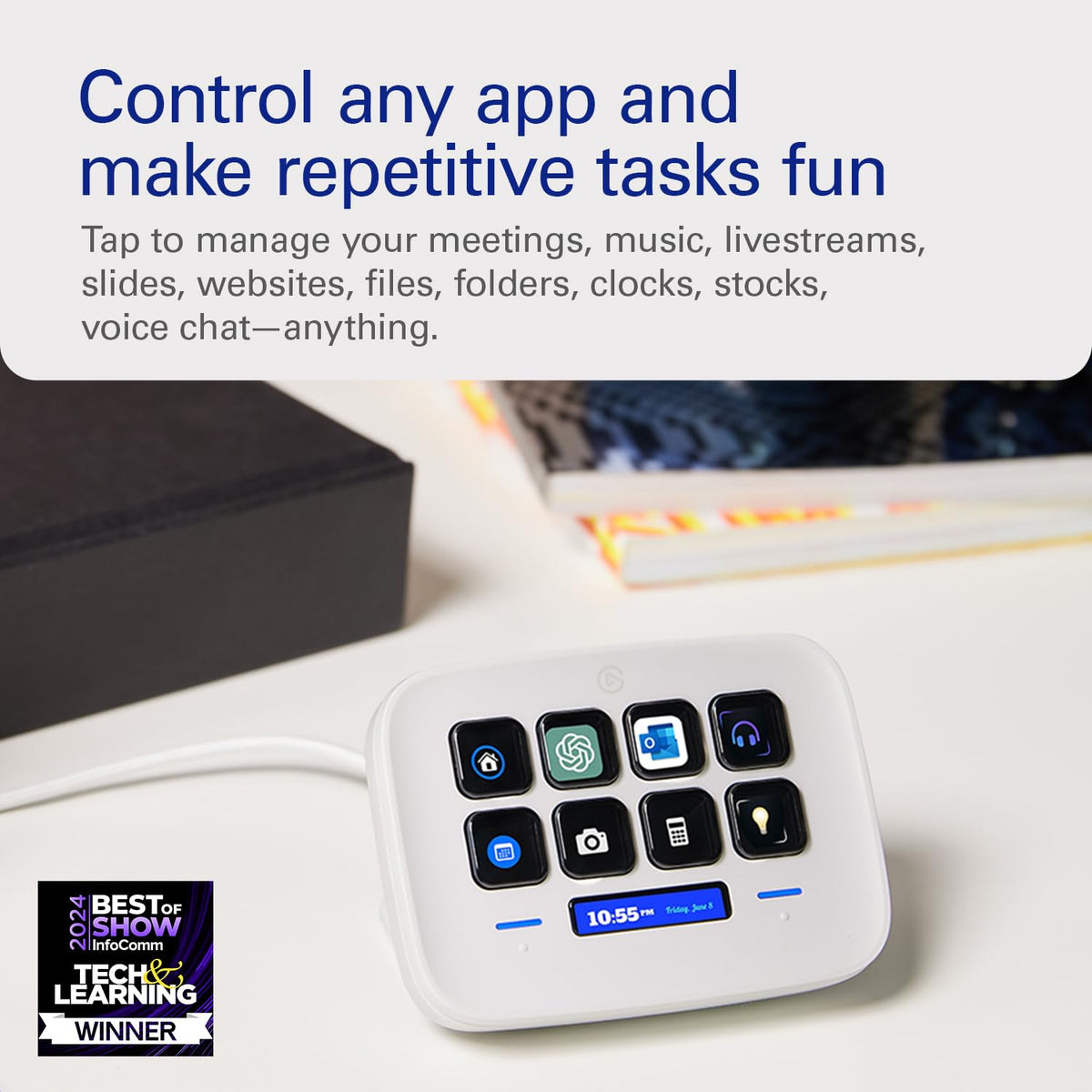 ELGATO STREAM DECK NEO USB PRODUCTIVITY CONTROLLER, 8 CUSTOMIZABLE KEYS 10GBJ9901 WHITE – TechCure India