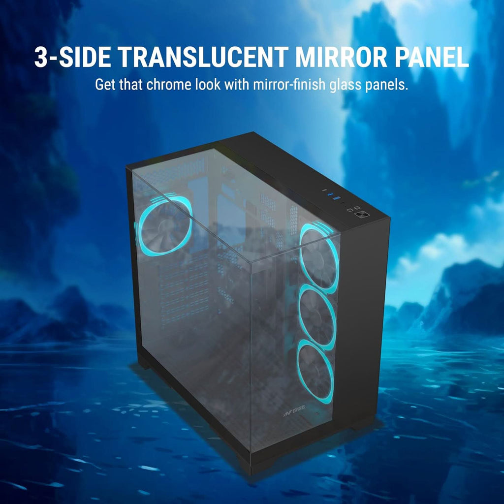 ANT ESPORTS CRYSTAL MIRROR ATX MID TOWER CASE BLACK – TechCure India