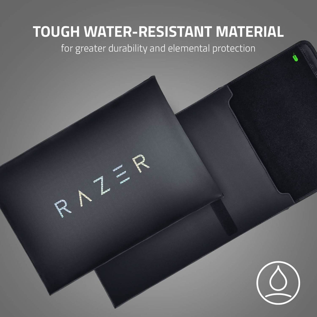 RAZER 17.3" PROTECTIVE LAPTOP SLEEVE: SCRATCH & WATER-RESISTANT - PADDED INTERIOR LINING - SNAG-FREE VELCRO - FLIP-OUT MOUSE MAT - CLASSIC BLACK (RC21-01590100-R3M1) – TechCure India
