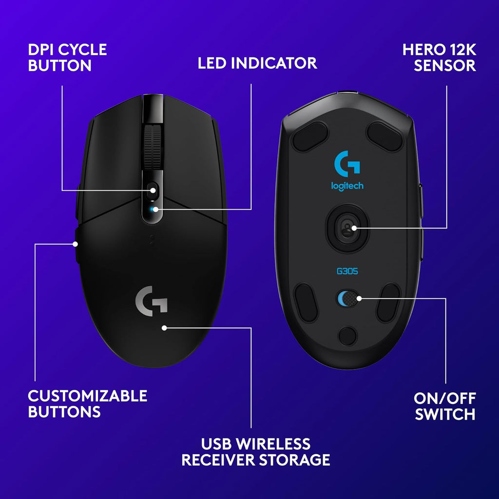 LOGITECH G305 LIGHTSPEED WIRELESS GAMING MOUSE – TechCure India