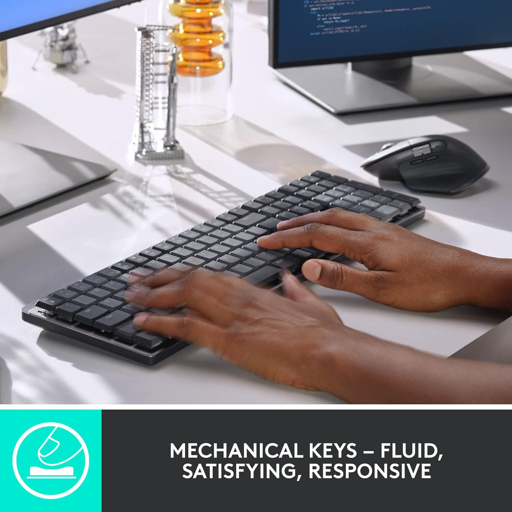 LOGITECH MX MECHANICAL WIRELESS PERFORMANCE KEYBOARD,GRAPHITE – TechCure India