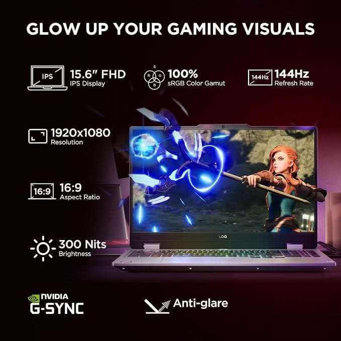 Lenovo LOQ 2025 Intel Core i7-13645HX, NVIDIA RTX 5060 8GB (16GB RAM/1TB SSD/144Hz Refresh Rate/572 AI TOPS/15.6 Inch (39.6cm)/Windows 11/Office 2024/3 Mon. Game Pass/Grey/2.4Kg), 83JE019WIN – TechCure India