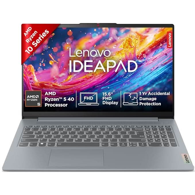 Lenovo IdeaPad Slim 3 Ryzen 5 40, 16GB RAM, 512GB SSD, 15.6 inch, Integrated AMD Radeon 610M Graphics, Windows 11, Microsoft 365 Basic plus Office 2024, Grey 82XQ01HQIN – TechCure India