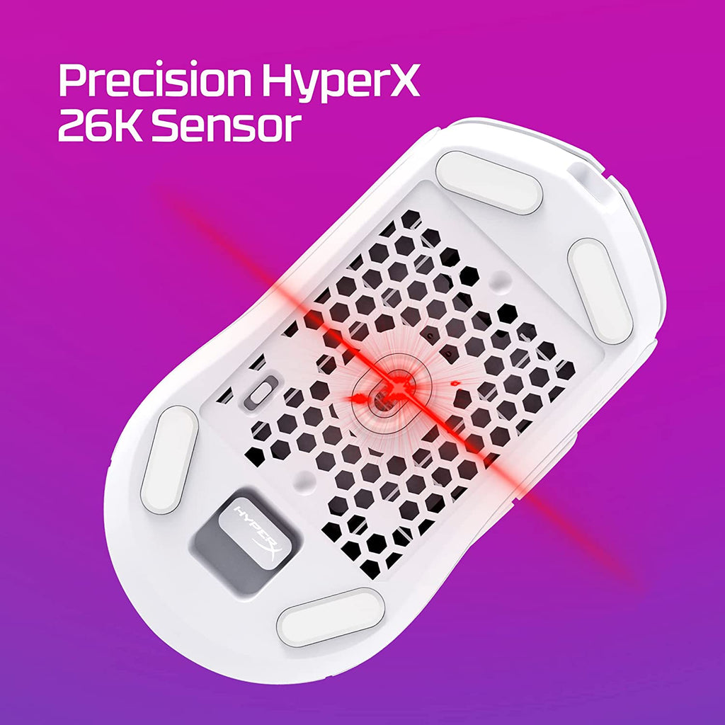 HYPERX Pulsefire Haste 2 Wireless + Bluetooth Ambidextrous Gaming Mouse ( 6N0A9AA ) ( 26000DPI / 6 Macro Buttons ) ( White ) - 5
