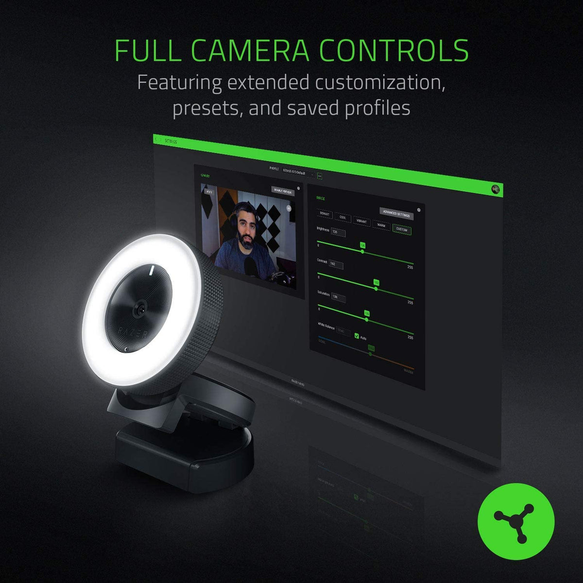 RAZER KIYO - DESKTOP CAMERA FOR STREAMING WITH ILLUMINATION RZ19-02320100-R3M1 – TechCure India
