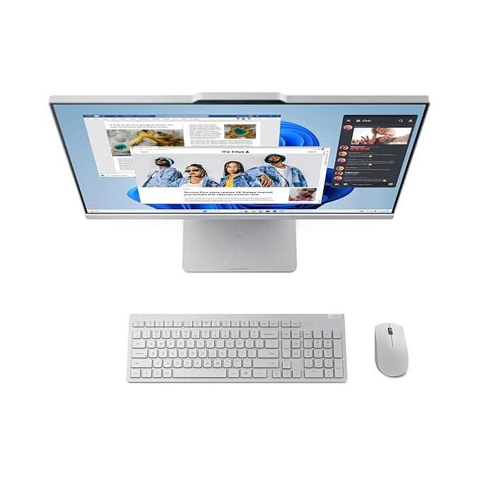 Lenovo Ideacentre AIO AMD Ryzen 7 7735HS 23.8" FHD IPS All-In-One Desktop(16GB RAM/512GB SSD/Win11/Microsoft 365 Basic + Office Home 2024/3Wx2 Speakers/5MP Camera/Wireless Keyboard & Mouse),F0HR008YIN – TechCure India