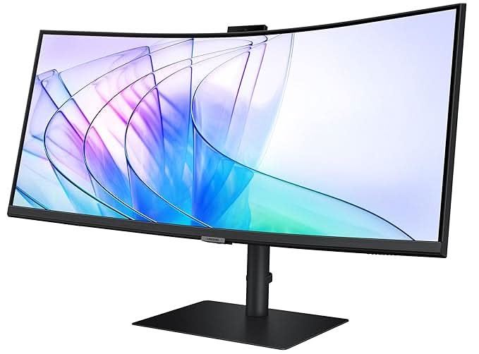 Samsung 34 inch ViewFinity S6 Curved Monitor with Inbuilt Webcam Ultrawide WQHD Monitor LS34C650VAWXXL – TechCure India