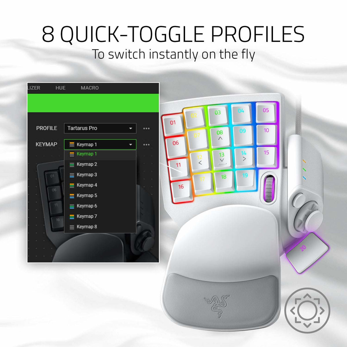 RAZER TARTARUS PRO ANALOG OPTICAL GAMING KEYPAD MERCURY RZ07-03110200-R3M1 – TechCure India