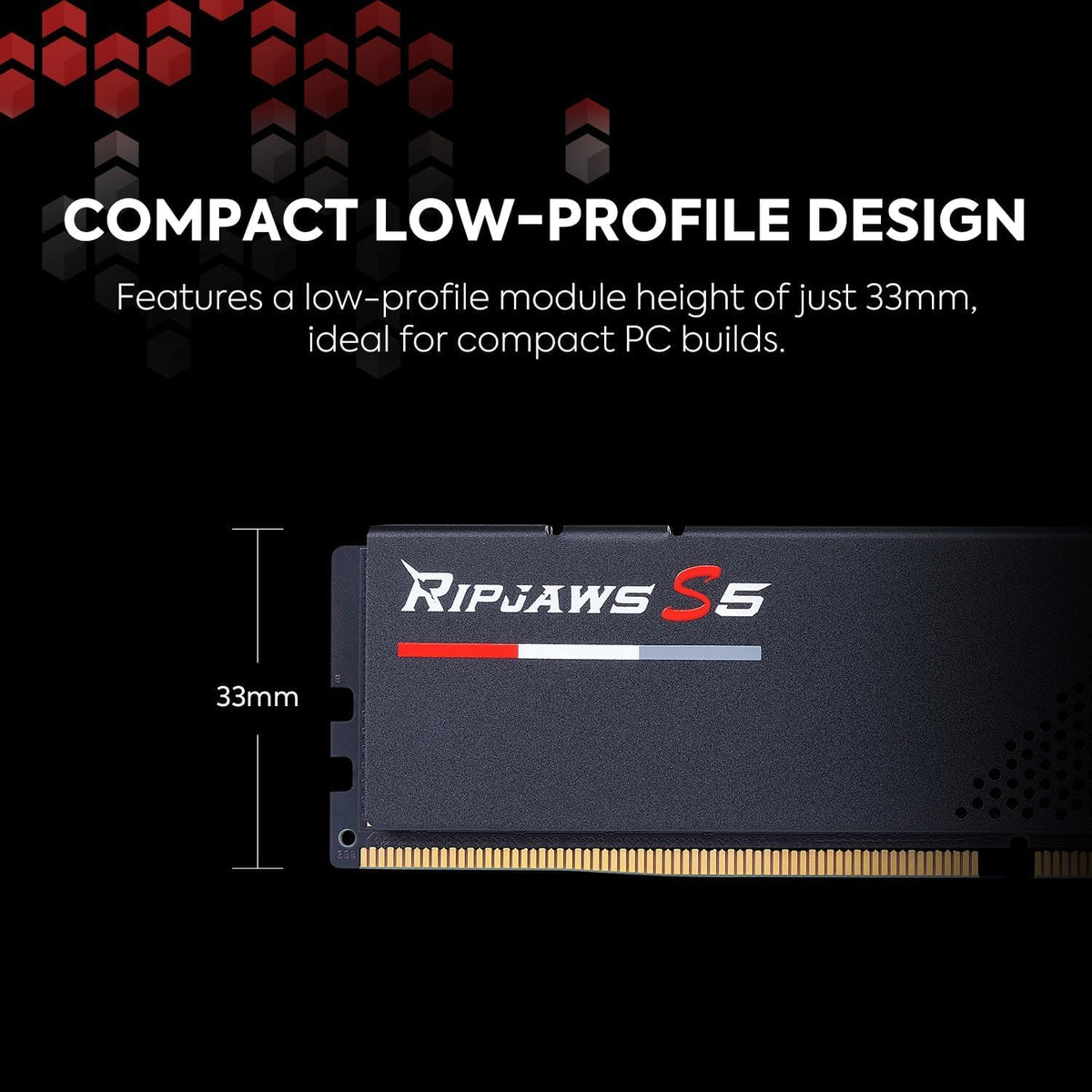 G.SKILL RIPJAWS S5 INTEL XMP 32GB DDR5 5200 MHZ F5-5200J4040A32GX1-RS5K CL40 RAM – TechCure India