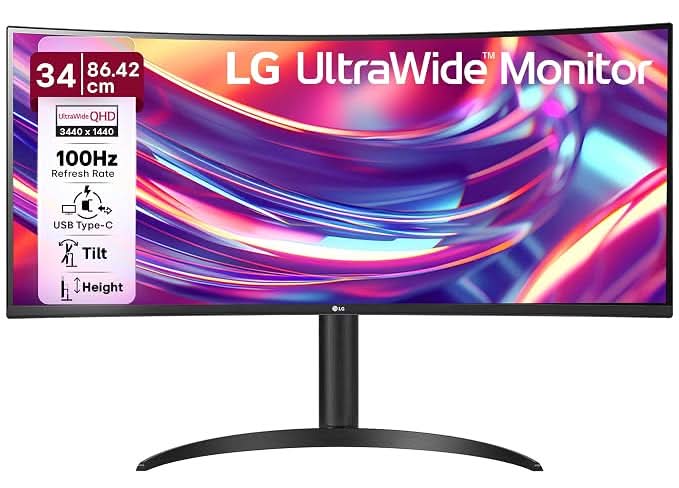LG 34WR55QK 34 Inch UltraWide WQHD Curved Monitor – TechCure India