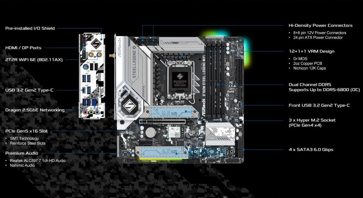 ASROCK B760M STEEL LEGEND WIFI DDR5 MICRO ATX MOTHERBOARD – TechCure India