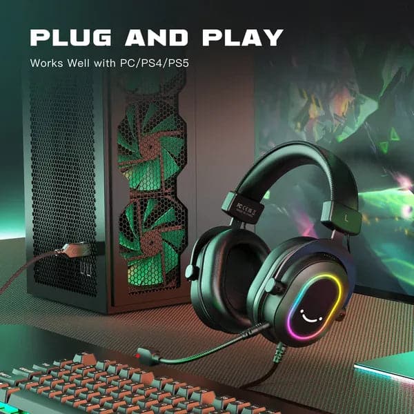 FIFINE H6 Wired 7.1 Surround Gaming Surround Gaming Headphone With Mic ( Black ) ( PC/PS4/PS5 ) - 4