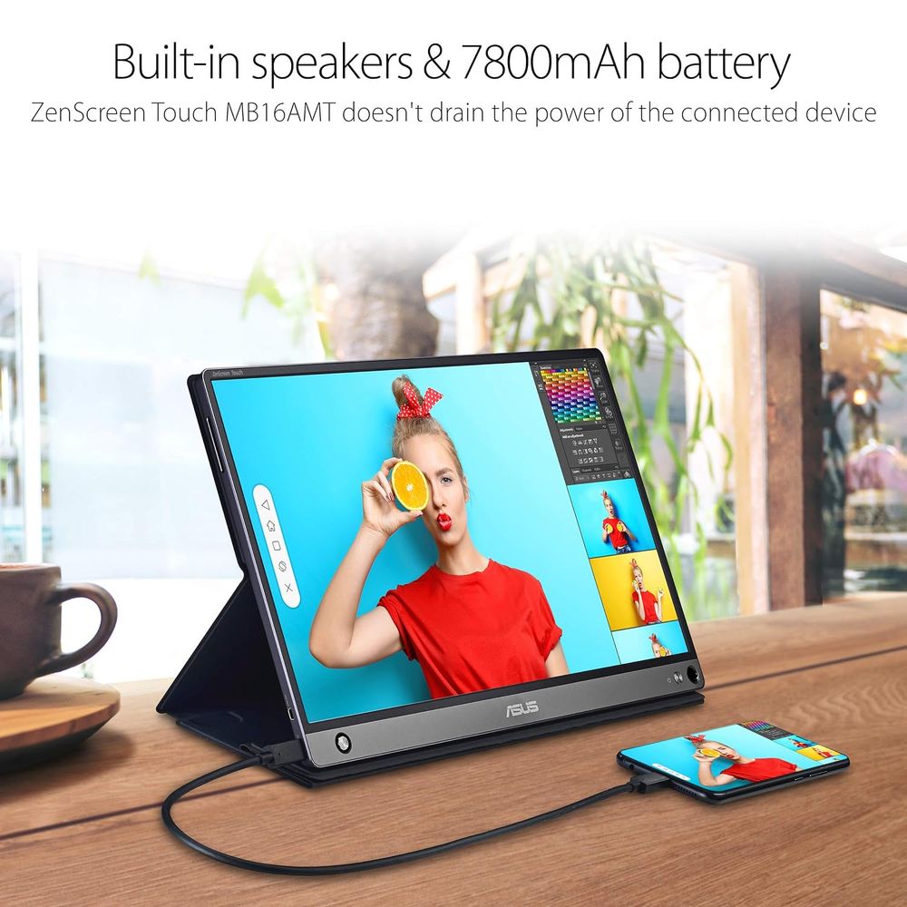 ASUS ZenScreen MB16AMT 16 Inch FHD 60Hz IPS Panel 100% SRGB 5MS Adaptive Freesync IPS Gaming Monitor - 4