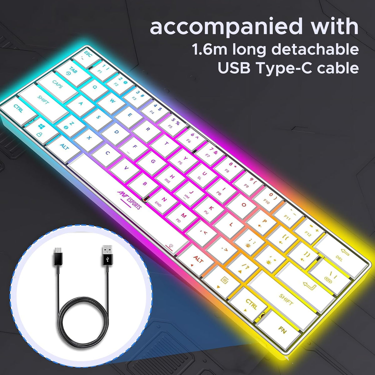 ANT ESPORTS MK1500 MINI WIRELESS GAMING KEYBOARD WHITE – TechCure India