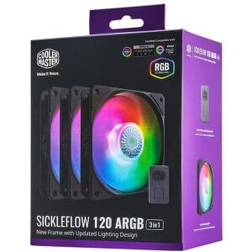 COOLER MASTER Sickleflow 120mm ARGB Cabinet Fans ( Black ) ( Triple Pack ) - 5