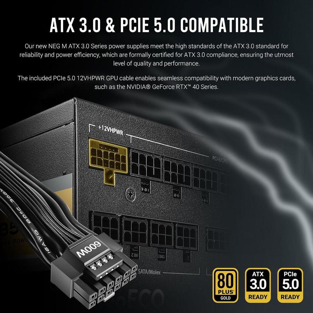ANTEC NE1000G 1000W 80+ Gold Fully Modular ATX 3.0 Power Supply - 4