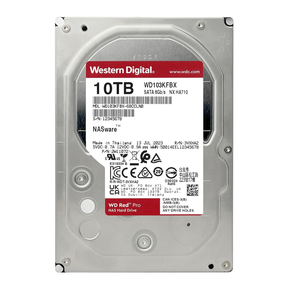 WESTERN DIGITAL 10TB WD RED PRO NAS INTERNAL HARD DRIVE HDD WD103KFBX – TechCure India