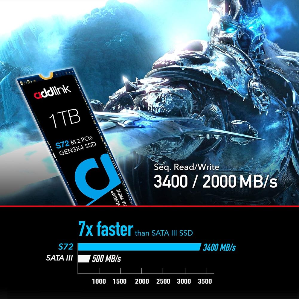 ADDLINK S72 1TB M.2 NVME Gen3 Internal Solid State Drive ( SSD ) - 4