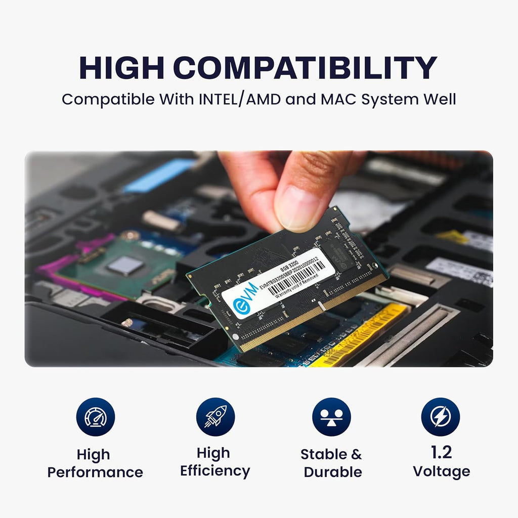 EVM DDR4 8GB LAPTOP RAM 3200MHZ -(EVMT8G3200S88P) – TechCure India