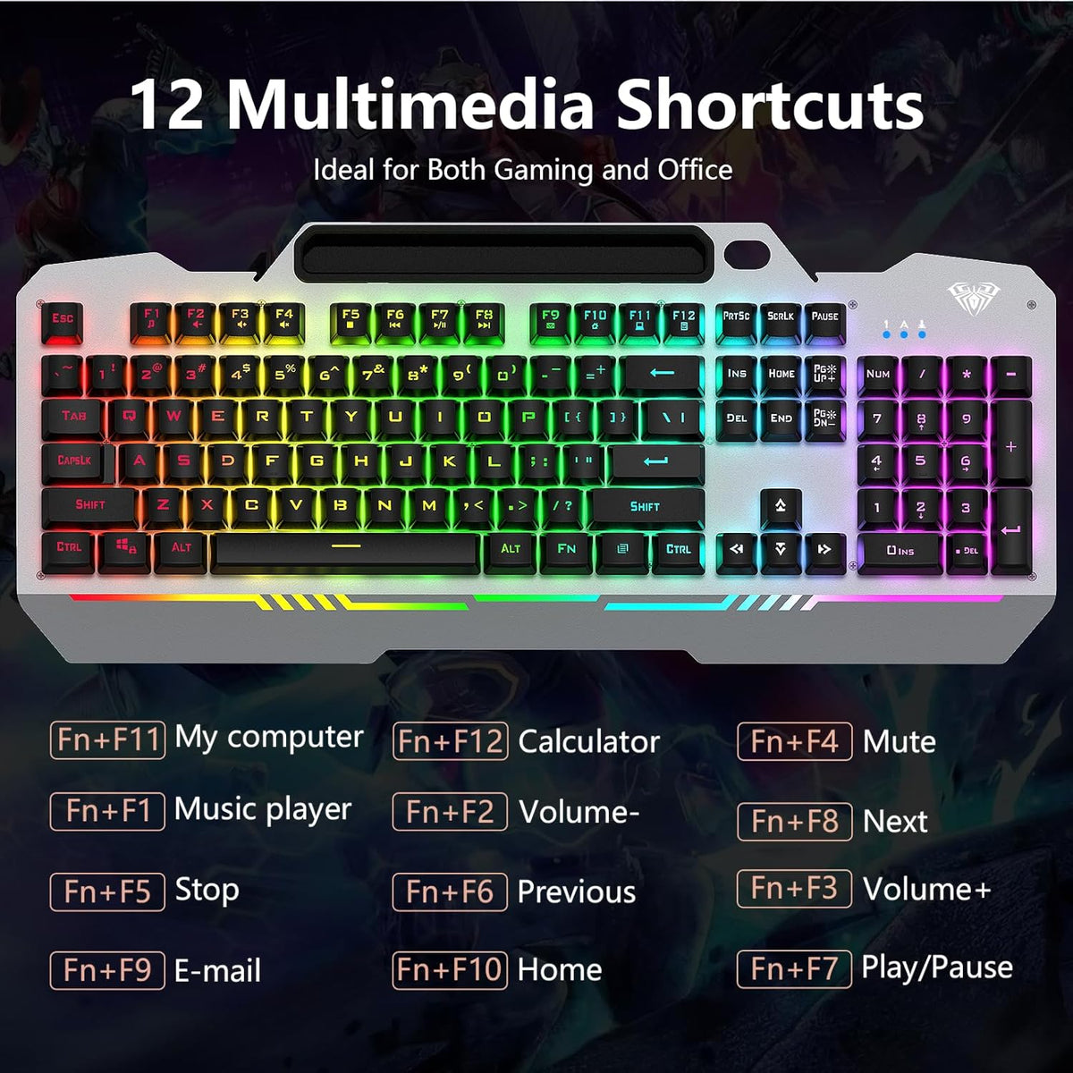 AULA T102 MEMBRANE GAMING KEYBOARD – TechCure India