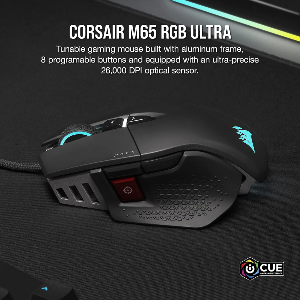 CORSAIR M65 RGB ULTRA TUNABLE FPS GAMING USB MOUSE – TechCure India