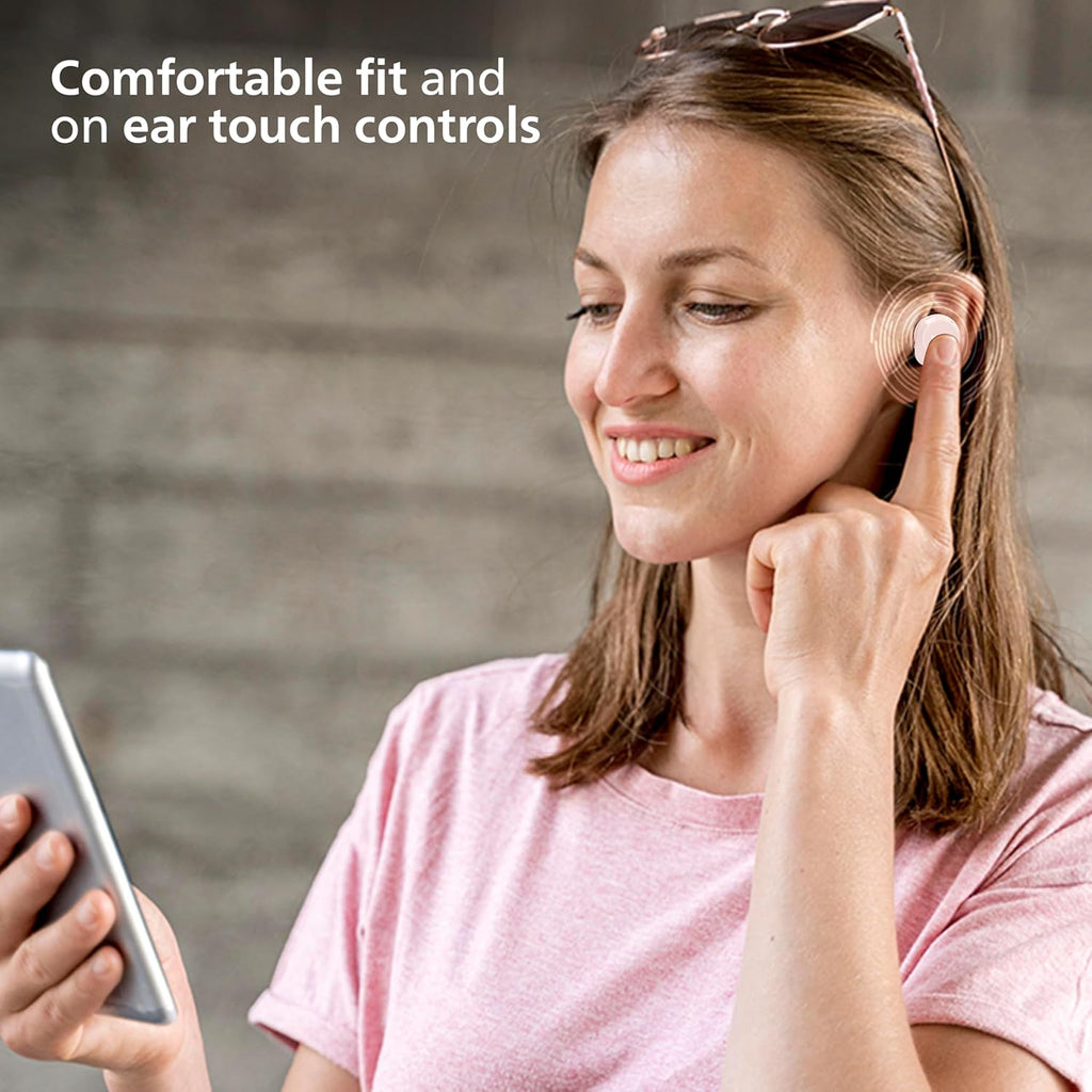 PHILIPS TAT1209PK/00 TRUE WIRELESS EARBUDS, IN-EAR ACTIVE NOISE CANCELLING BLUETOOTH V5.3 EARPHONES WITH MIC, 18H PLAY TIME, SHANK SHAPE, IPX4 – TechCure India