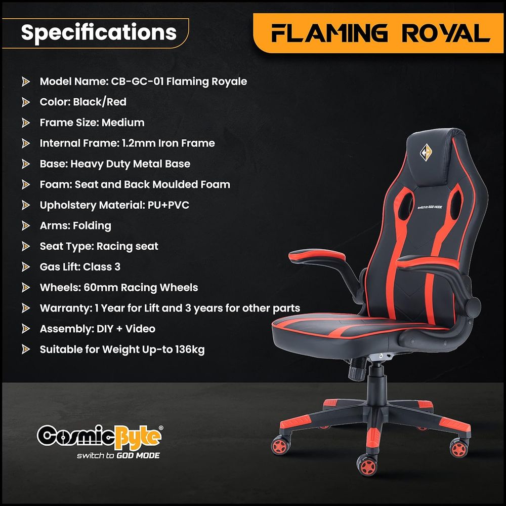 COSMIC BYTE CB-GC-01 Flaming Royale Gaming Chair - 3