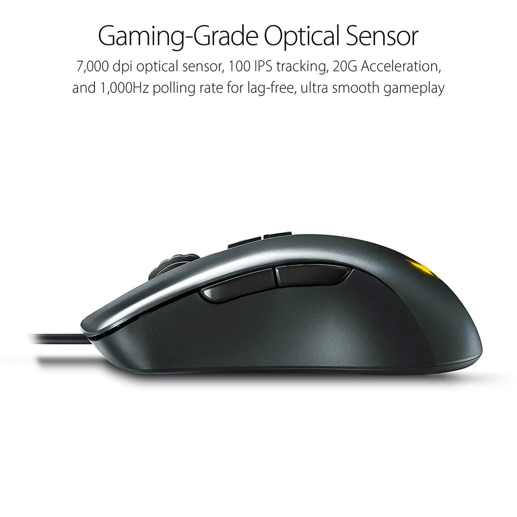 ASUS TUF M3 Wired Ergonomic RGB Gaming Mouse ( TUF-GAMING-M3-GEN-II ) ( 7000DPI / 7 Macro Buttons ) ( Black ) – TechCure India