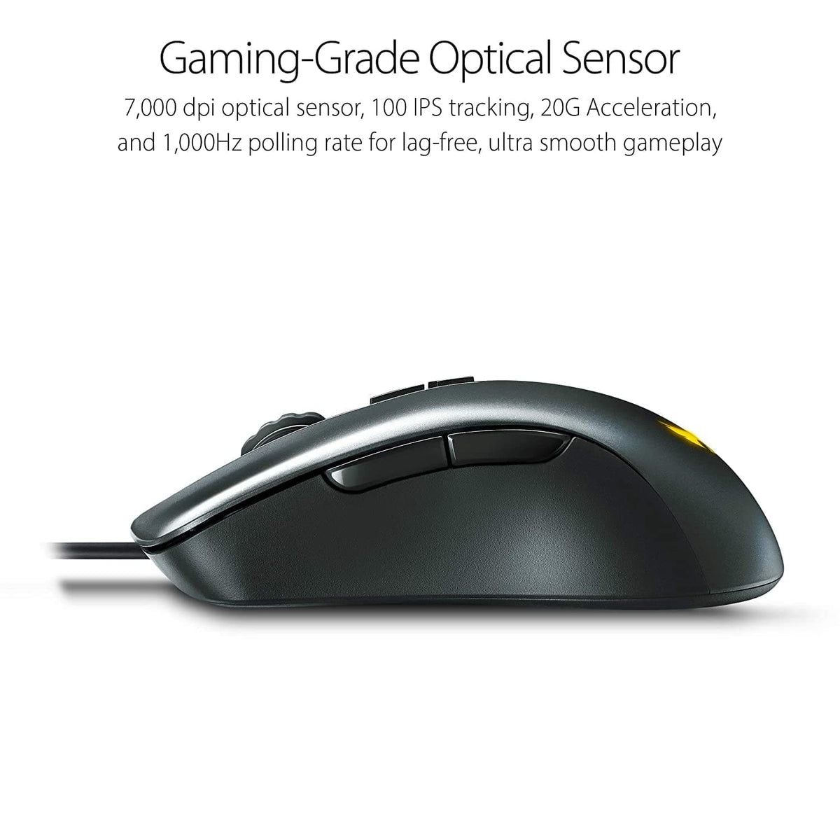 ASUS TUF M3 Wired Ergonomic RGB Gaming Mouse ( TUF-GAMING-M3-GEN-II ) ( 7000DPI / 7 Macro Buttons ) ( Black ) – TechCure India
