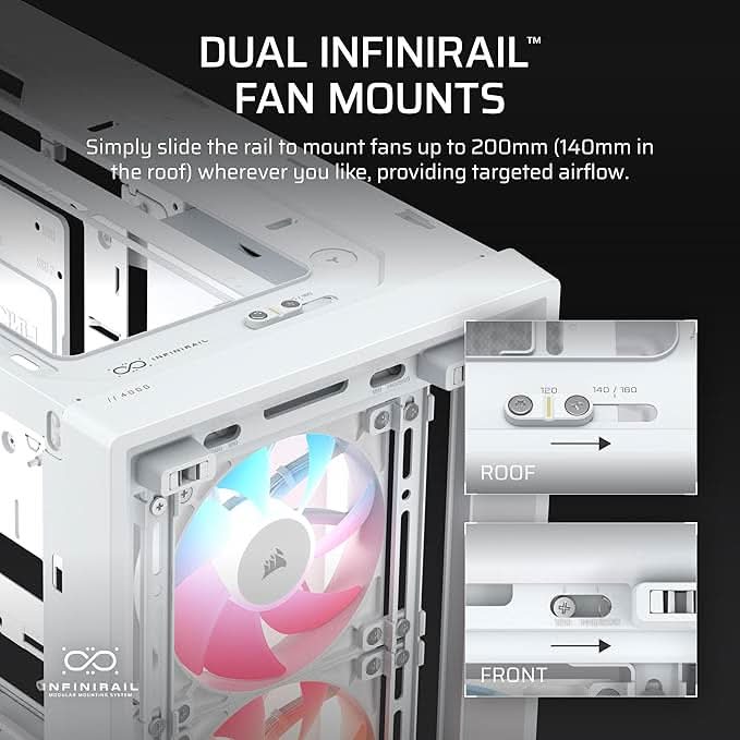 Corsair Chassis Frame 4000D LCD RS ARGB Premium Mid-Tower PC Case without PSU White - CC-9011327-WW – TechCure India