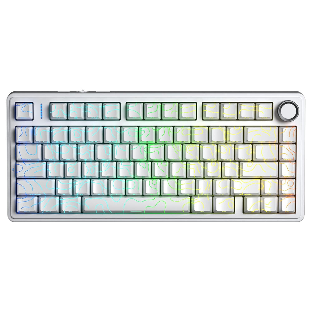 AULA F75 75% Side Engraved Tri Mode Wireless Mechanical Gaming Keyboard ( White Contour - Star Vector Switch ) – TechCure India