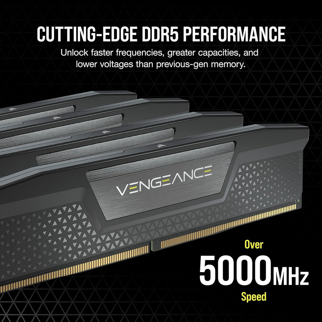 CORSAIR VENGEANCE 32GB RAM (1X32GB) DDR5 DRAM 5200MHZ BLACK CMK32GX5M1B5200C40 – TechCure India