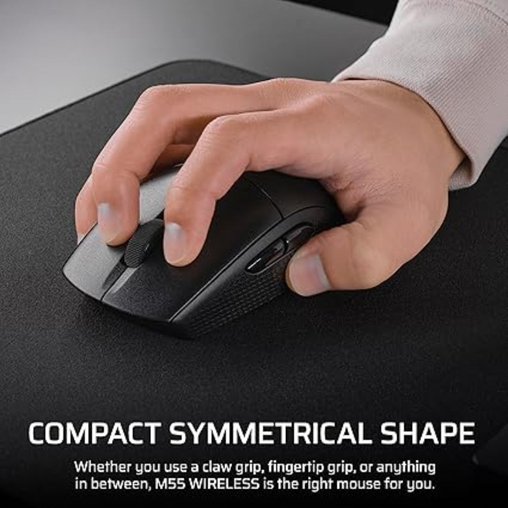 CORSAIR M55 Wireless Ambidextrous Gaming Mouse ( CH-931F000-AP ) ( 24000DPI / 6 Macro Buttons ) ( Black ) - 2