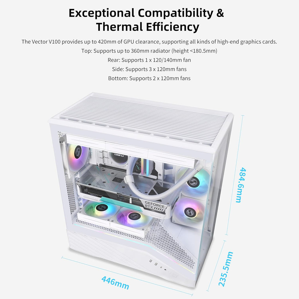 LIAN LI V100 VECTOR ATX MID-TOWER PC CASE , WHITE (G99.V100RW.IN) – TechCure India