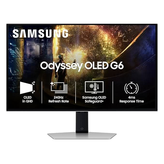 Samsung 27 Inch Odyssey G6 OLED 2K Gaming Monitor LS27DG610SWXXL – TechCure India