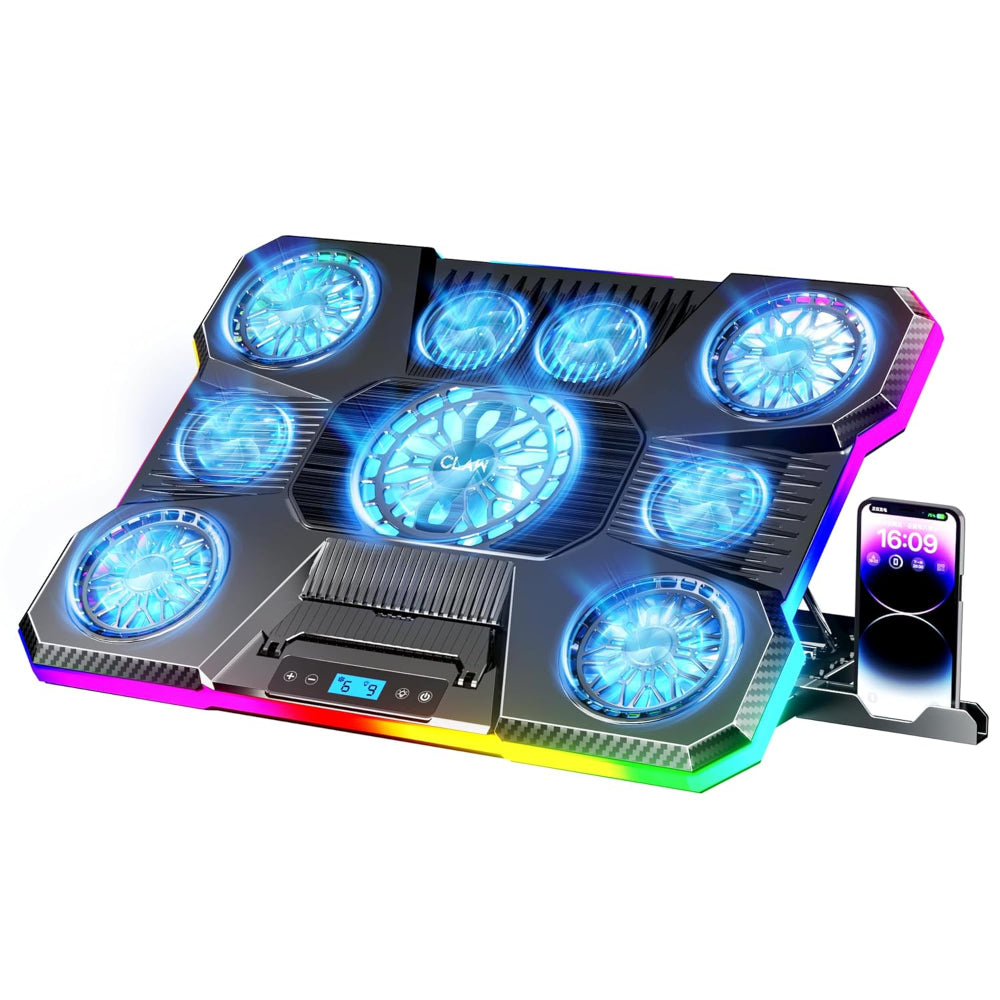 CLAW Storm Pro A21 RGB Laptop Cooling Pad ( Black ) ( With LCD Display ) – TechCure India