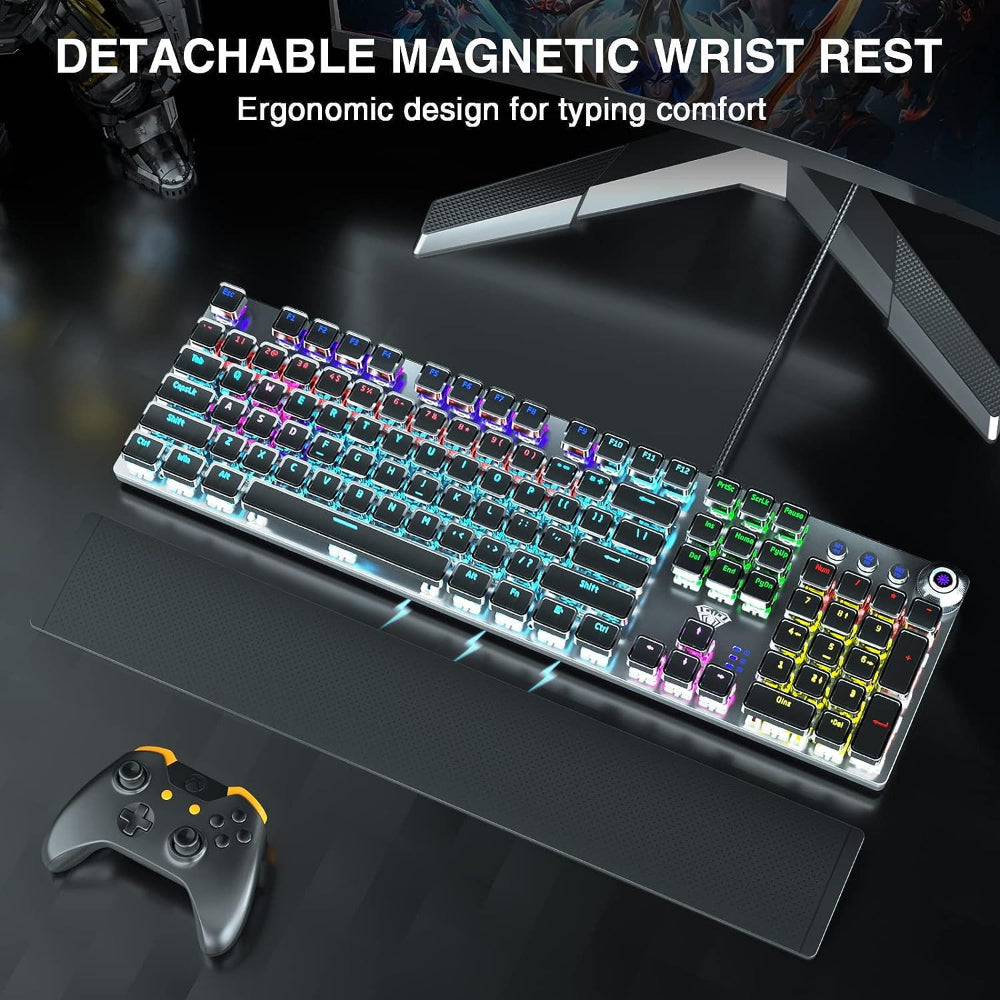 AULA F2088 Full Size Wired Mechanical Gaming keyboard ( Black ) ( Blue Switch ) ( F2088B ) - 6