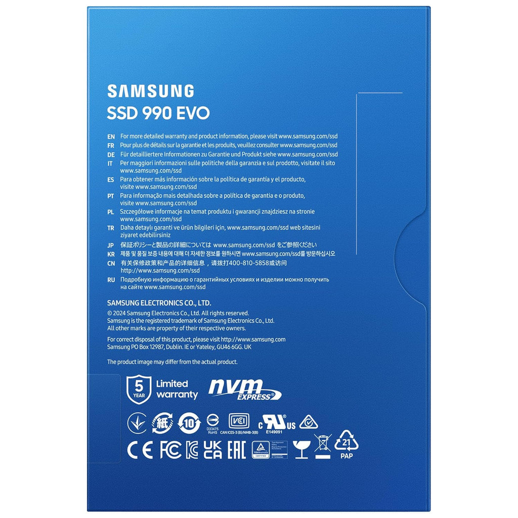 SAMSUNG 990 EVO PLUS SSD 1TB, PCIE 5.0 X2 M.2 MZ-V951T0BW – TechCure India