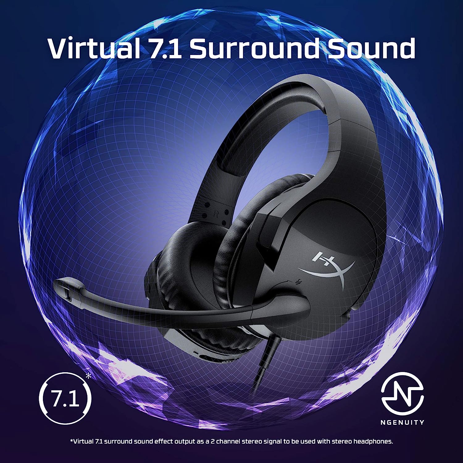 HYPERX Cloud Stinger S Virtual 7.1 Surround Wired Gaming Headphone ( Black ) ( PC ) - 2
