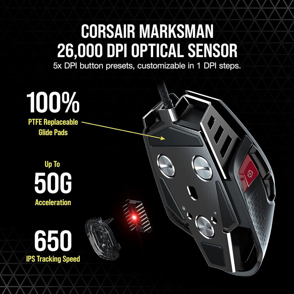 CORSAIR M65 RGB ULTRA TUNABLE FPS GAMING USB MOUSE – TechCure India