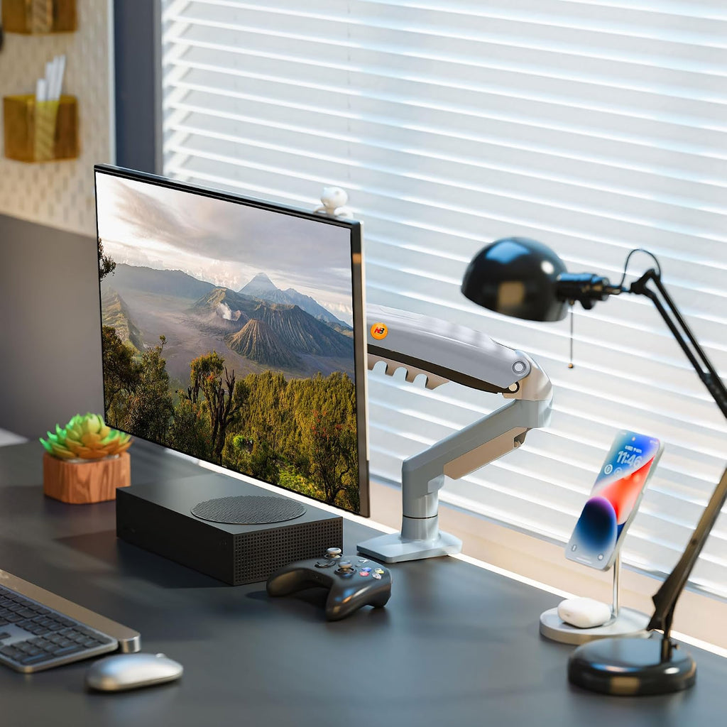 NB Ergonomic Gas Spring Monitor Arm for 17–30 inch Monitors, Full Motion Desk Mount
