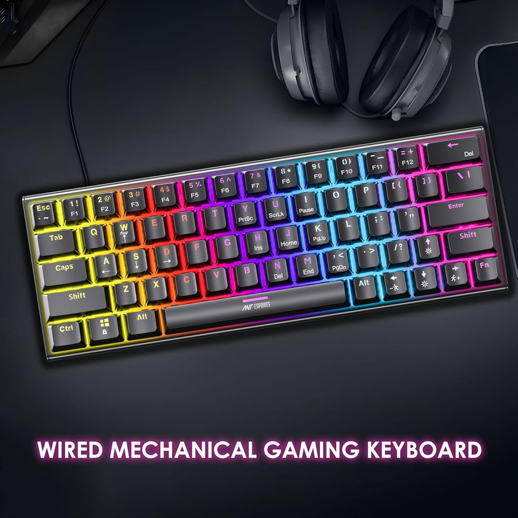 ANT ESPORTS MK1200 MINI 60% RGB MECHANICAL GAMING KEYBOARD – TechCure India